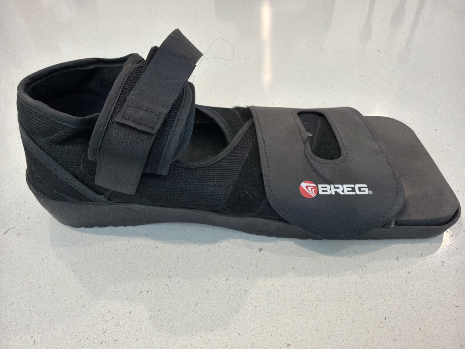 Breg Square Toe Post-Op Foot Brace Shoe Adjustable Black Adult Large 12”Length