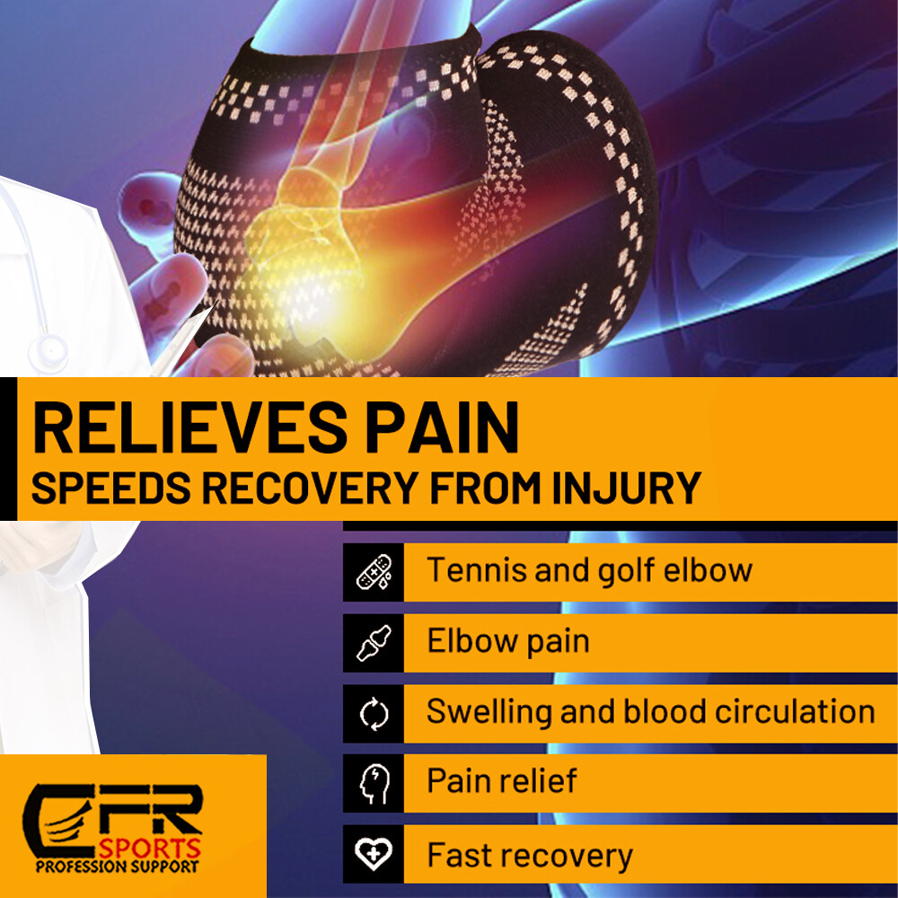 Copper Tennis Elbow Brace Support Arthritis Tendonitis Arm AC Joint Pain Strap