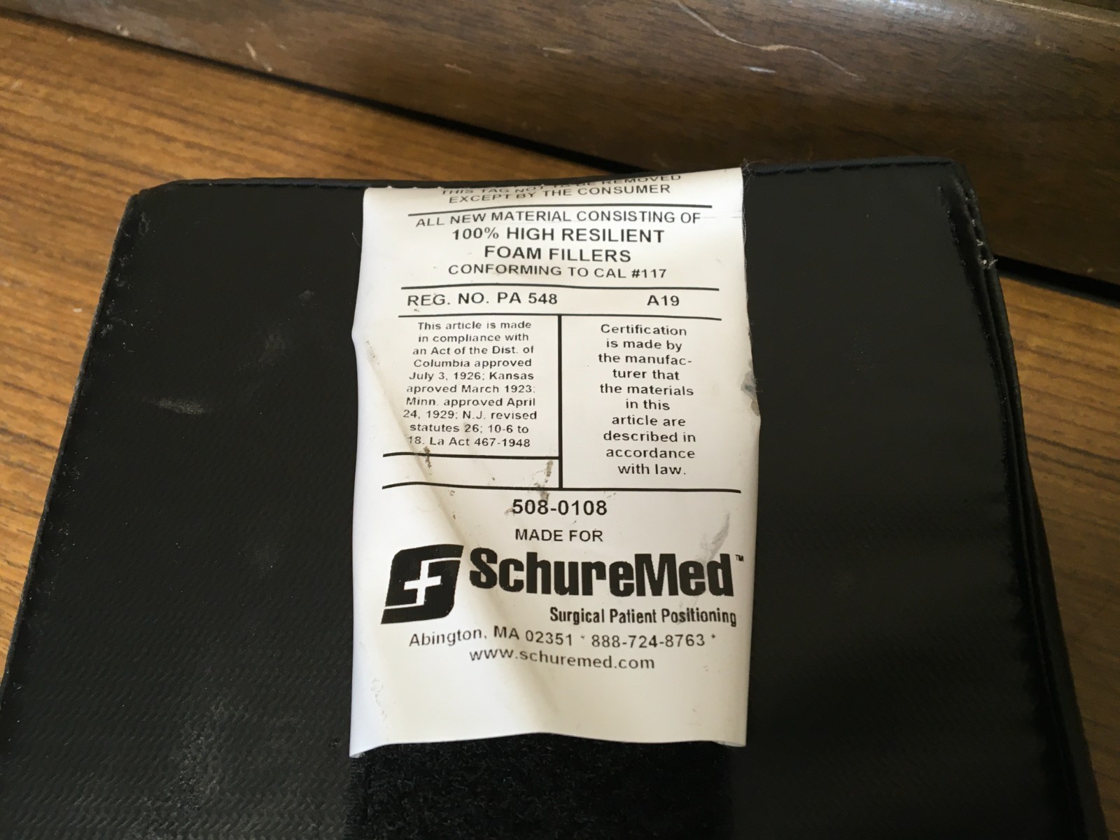 schuremed Arm pad platform measures 6 x16 pa548 a19 high resilient foam 508-0108