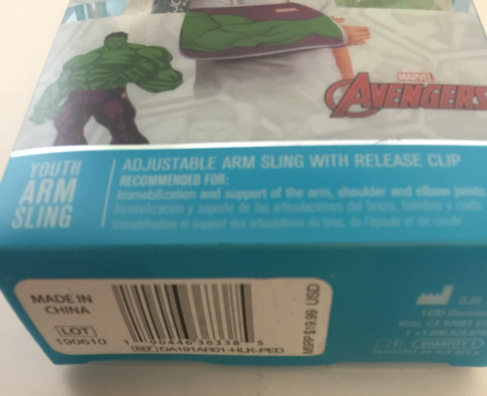 DonJoy Advantage Marvel Avengers Adjustable Arm Sling W/ Release Clip-PEDIATRIC