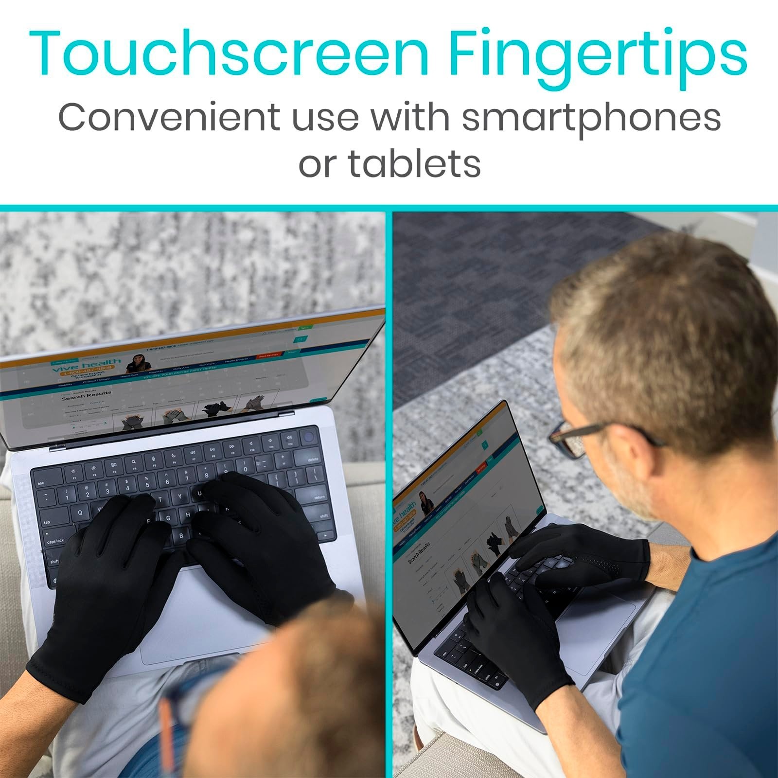 Copper Compression Arthritis Gloves – Full Hand Touchscreen Support for Carpal T