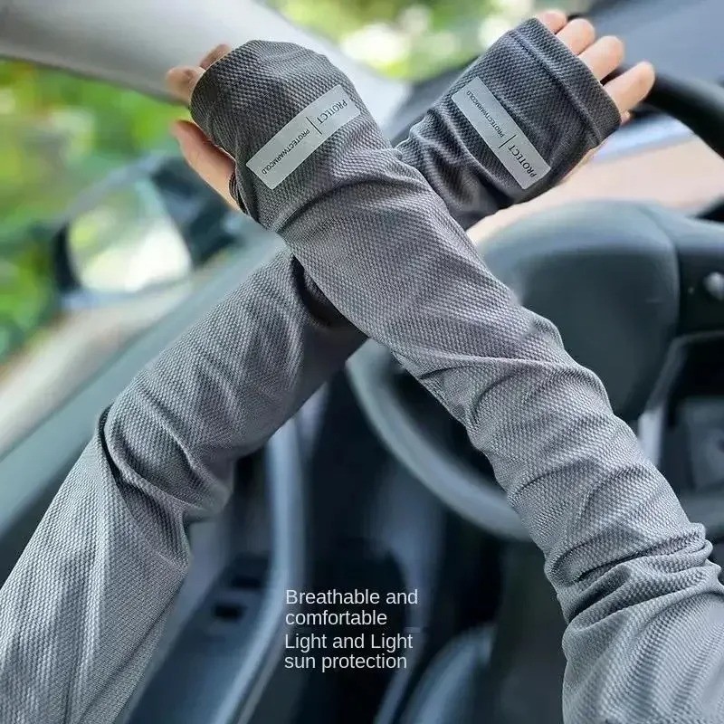 Men’s Oversized Ice Sleeves 1 Pair UV Protection Arm Covers for Summer Outdoor