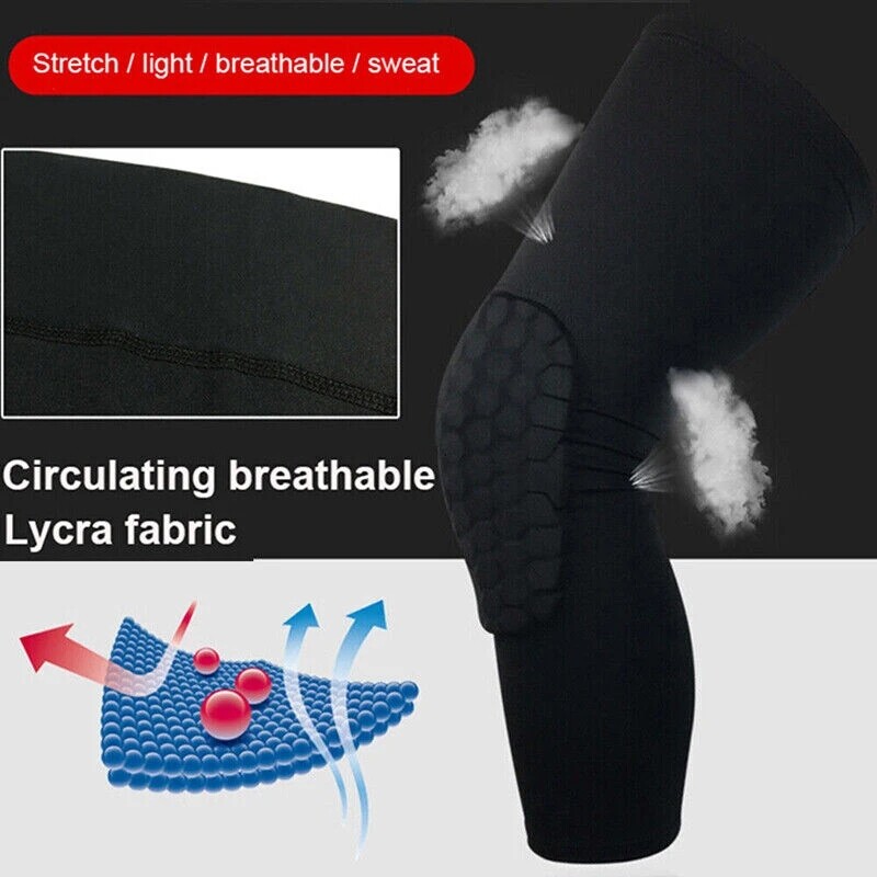 US Compression Sleeves Long Knee Pads Brace Support Protector Basketball Sports