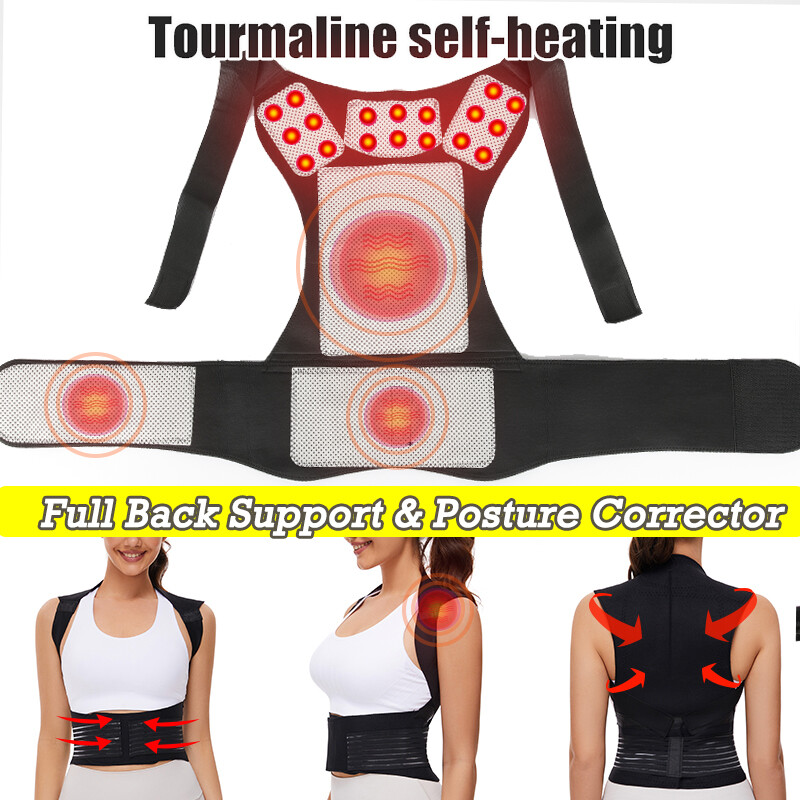 MAGNETIC POSTURE CORRECTOR BAD BACK LUMBAR SHOULDER SUPPORT BELT BRACE MEN WOMEN