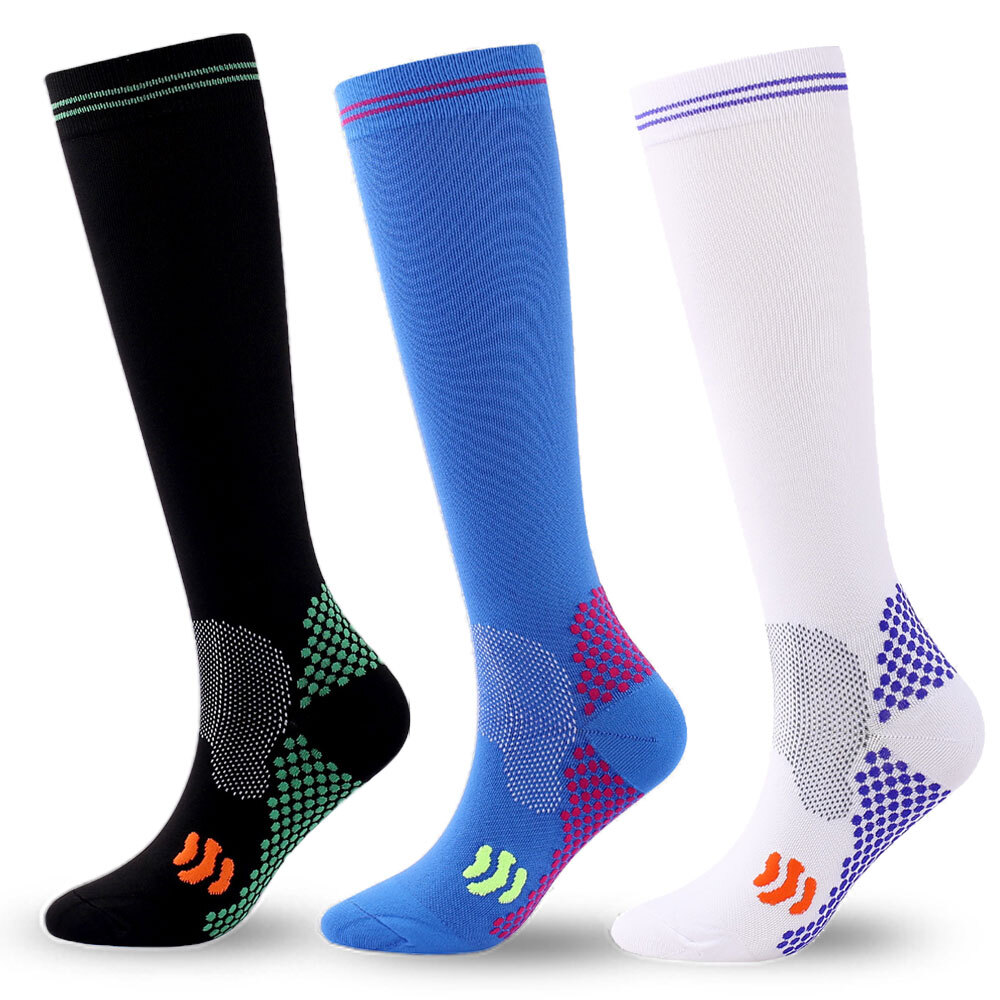 3x Wide Calf Compression Socks 20-30 mmHg Women Men Full Toe Plus Size Stocking