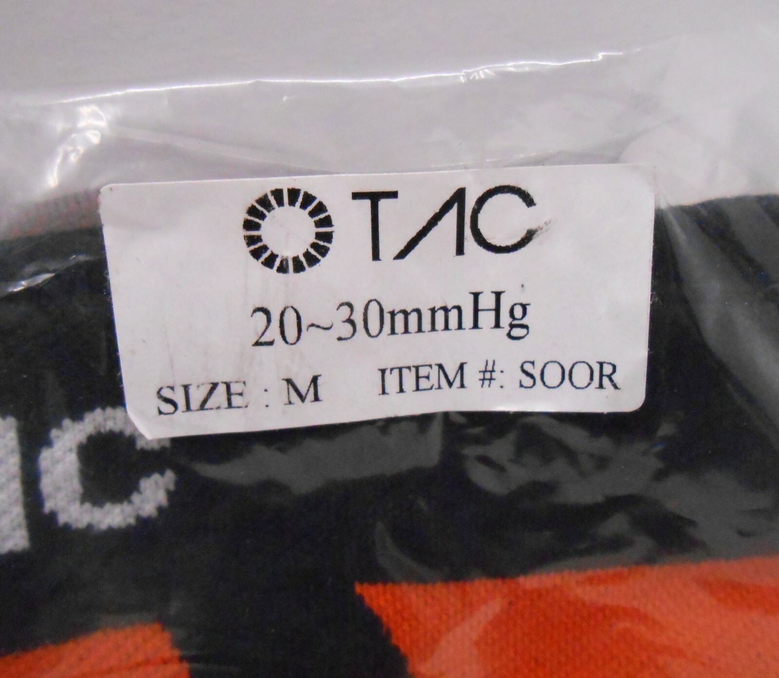 TAC Compression 20-30 mmHg Socks (Pumpkin Orange and black) Size: M