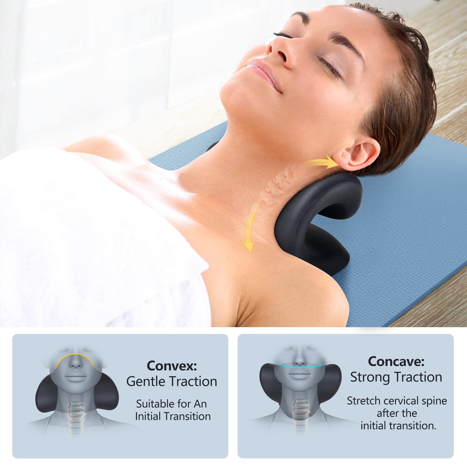 Cozyhealth Neck Stretcher for Neck Pain Relief, Heated Cervical Traction Devi…