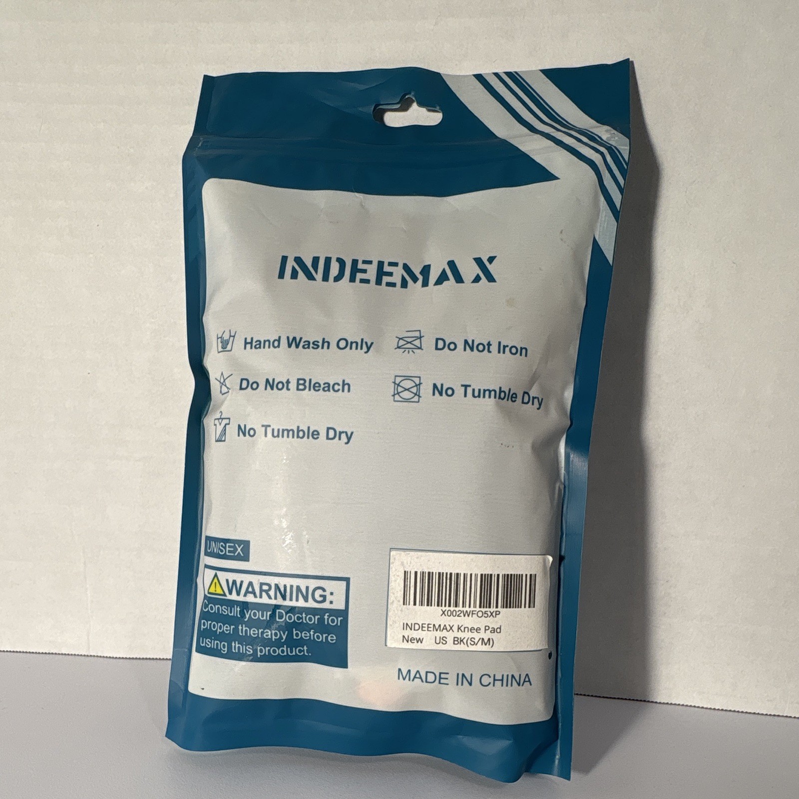 INDEEMAX Unisex Knee Pad Compression Support, Blue/White, Size S/M