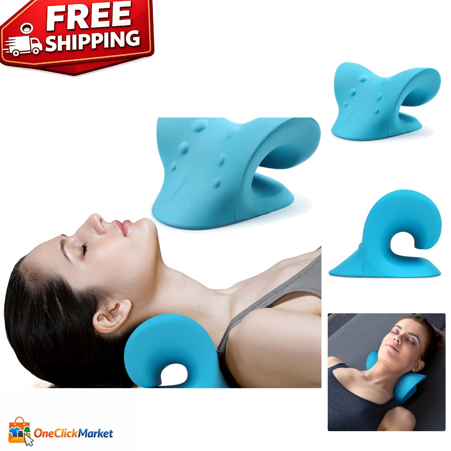 Ergonomic Neck and Shoulder Relaxer – TMJ Pain Relief Cervical Traction Device