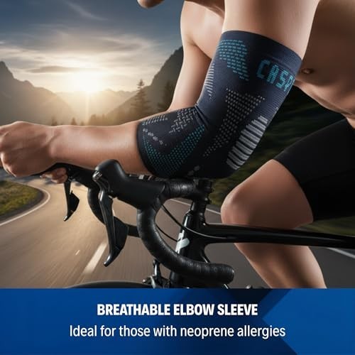 2 Pack Elbow Compression Sleeves for Pain Relief – Tennis, Golf, Weightlifting S