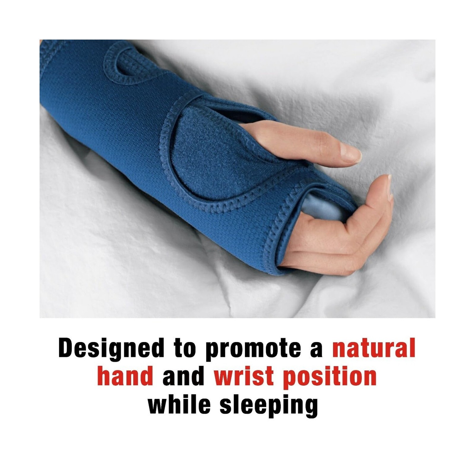 ACE Night Wrist Sleep Support, Adjustable, Blue, Helps Provide Relief from Sy…