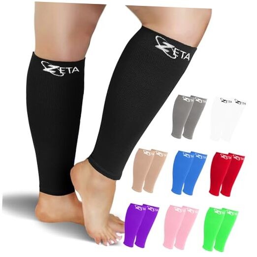 Plus Size Calf Compression Sleeves for Women and Men, Wide 2XL 1 Pair – Black