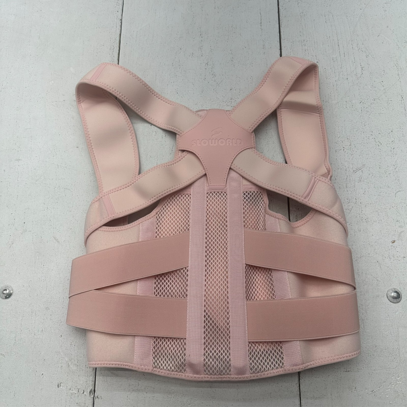 Sloworld Pink Adjustable Back Brace Posture Corrector Unisex Adults Size L NEW