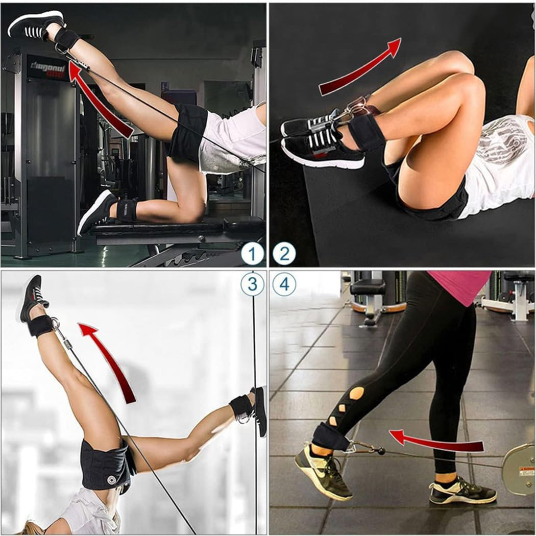 Correas de tobillo y bandas de resistencia ajustables para gym pierna gluteo