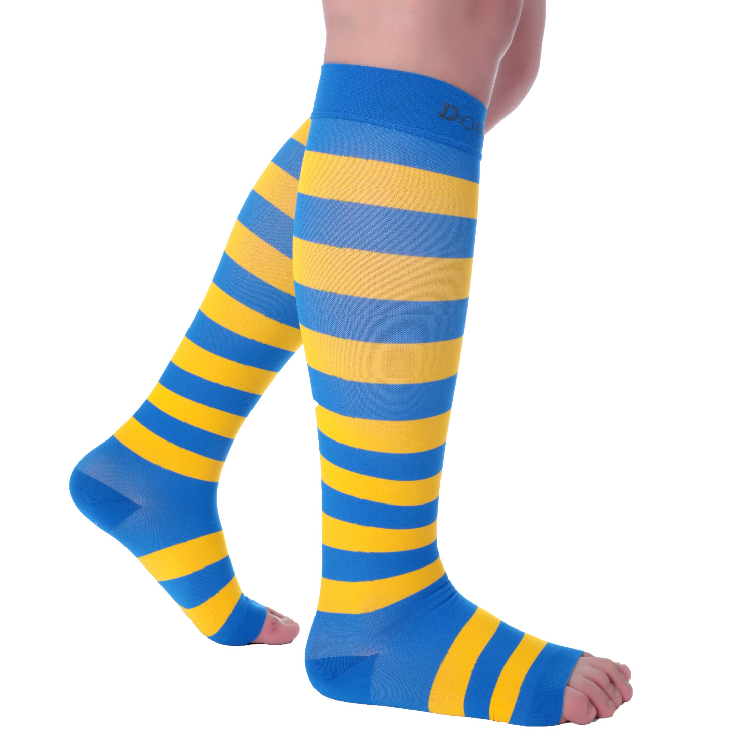 Doc Miller Open Toe Socks Compression Stockings 15-20 mmHg Sleeves Varicose Pain