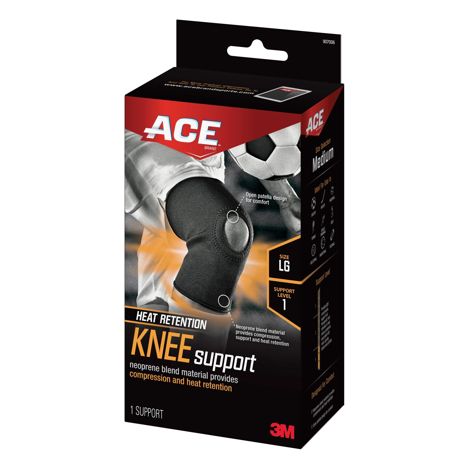 ACE Open Knee Support, 907006, Large