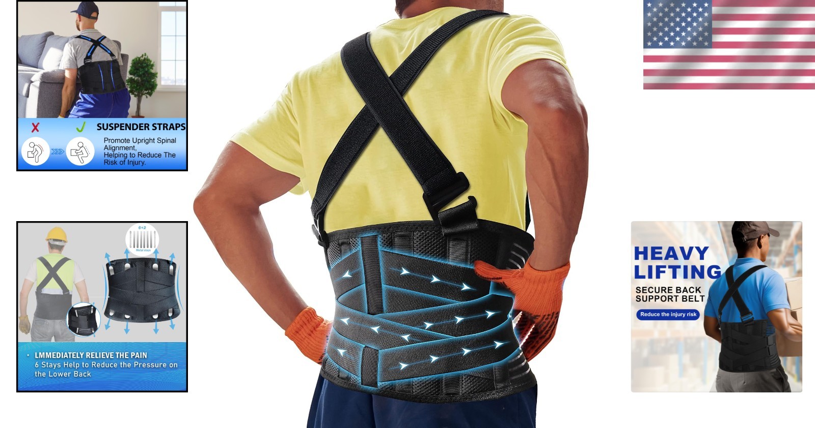 Lightweight Back Brace – Adjustable Support for Active Men & Women in Tough Jobs