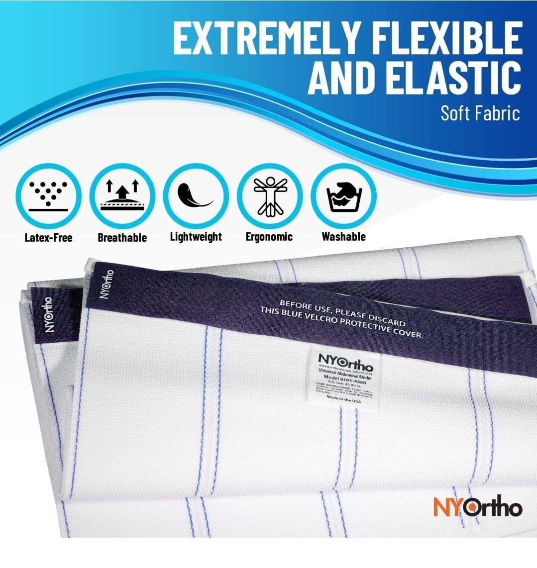 NYOrtho Bariatric Abdominal Binder – 12-Inch Wide Elastic Belly Wrap for…