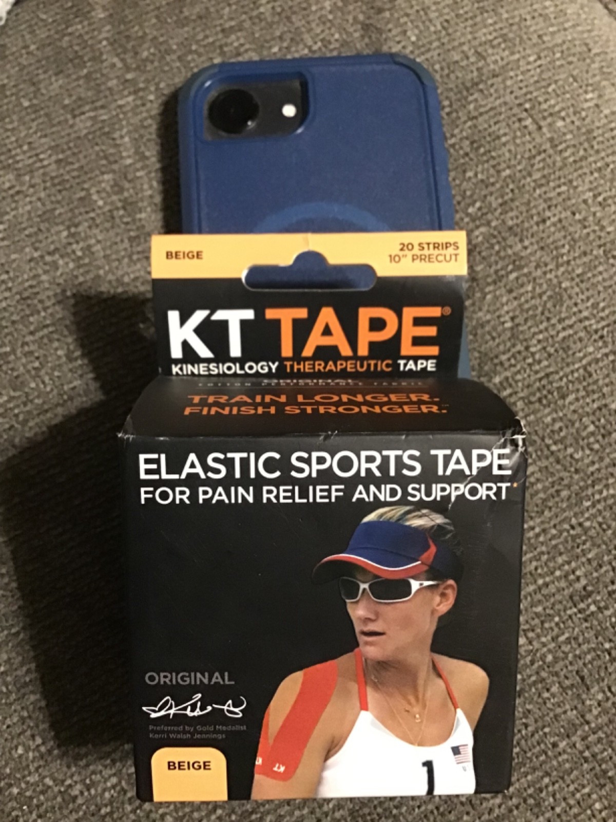 KT TAPE Kinesiology Therapeutic Tape, 20 Pre-Cut 10 inch, Beige, Unused