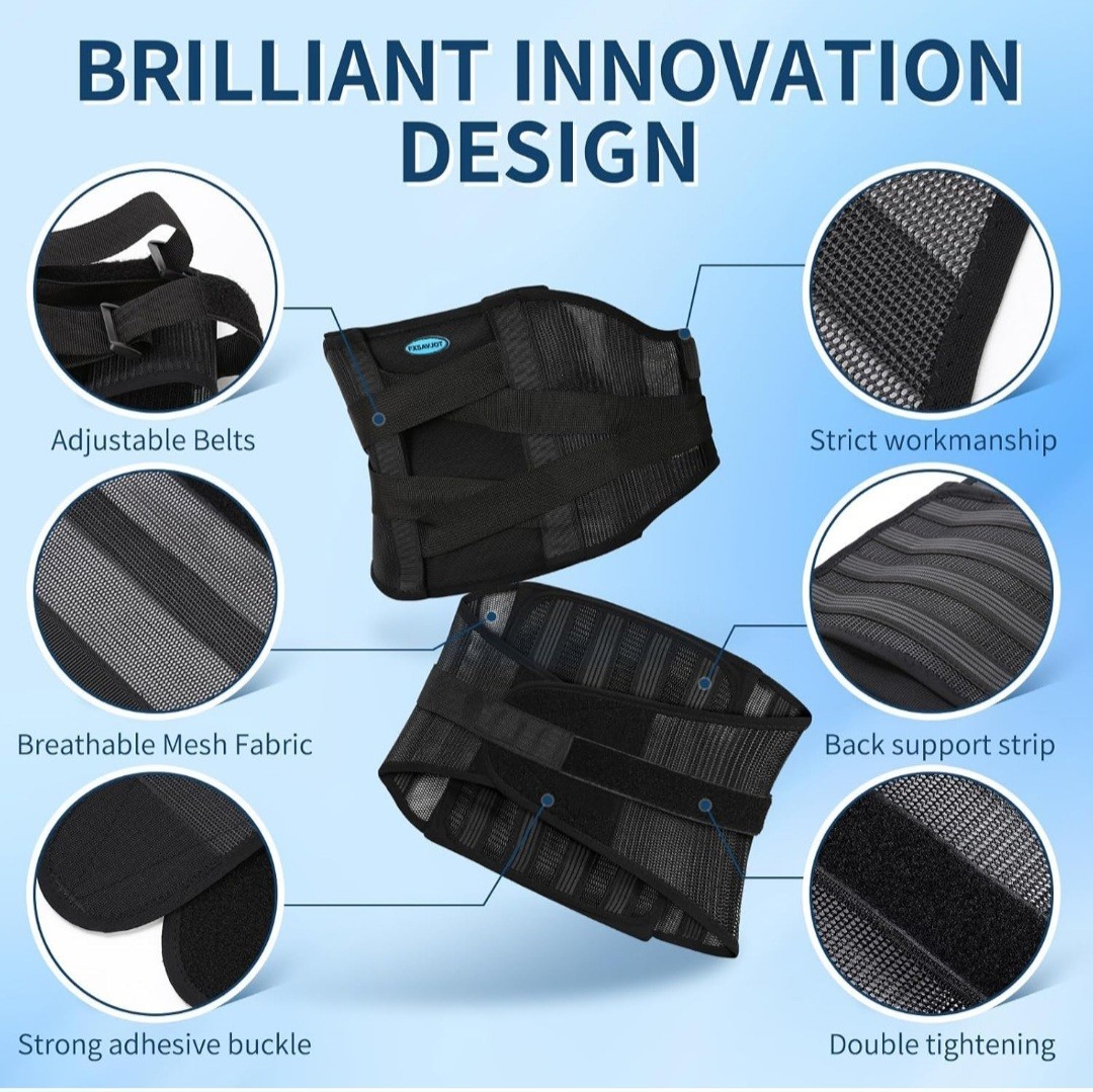Lower Back Brace Lumbar Support Adj XL Waist Belt for Men and Women