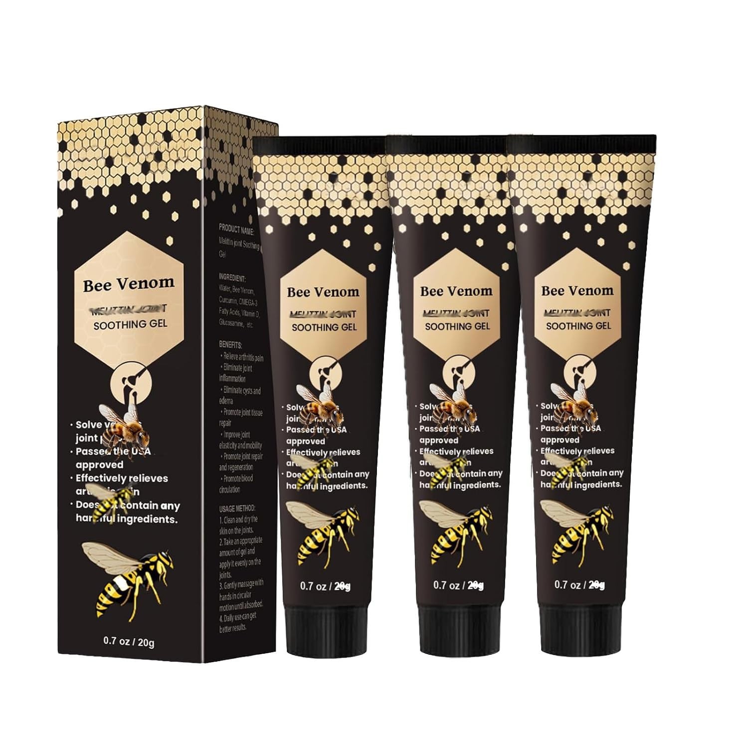 3PCS New Zealand Bee Venom Skin Treatment Cream, 2024 New Bee Venom Treatment