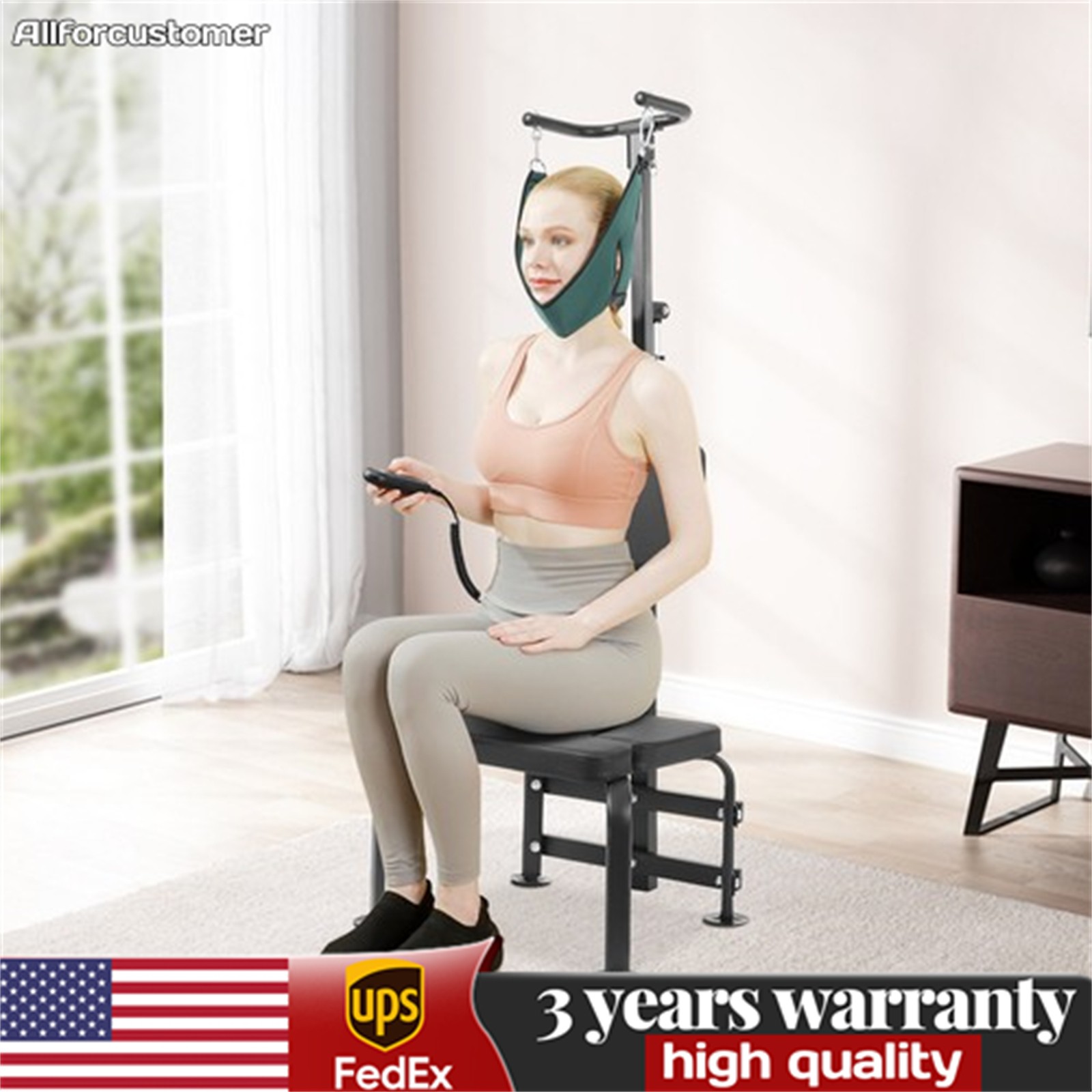 Neck Stretcher Cervical Traction Device Stretching Training Equipment 6000N