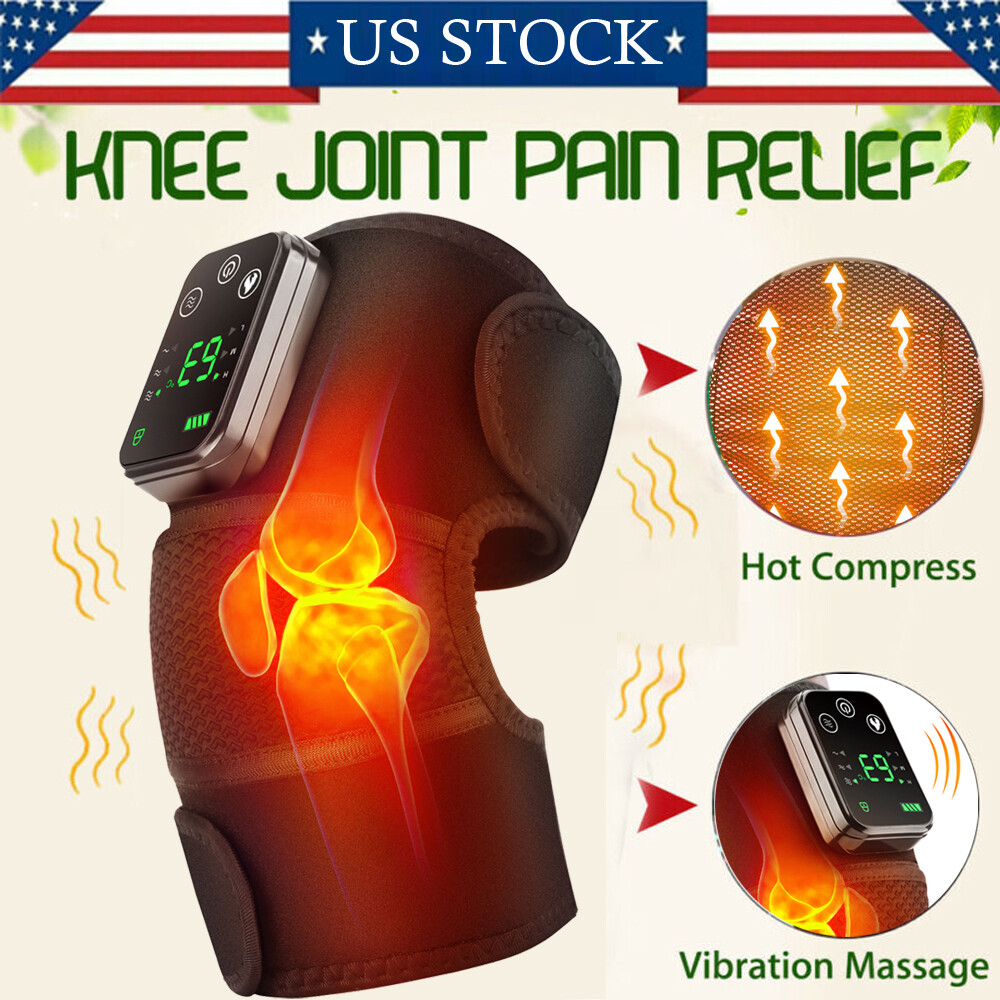 Electric Heated Vibration Knee Joint Brace Therapy Shoulder Massager Pain Relief