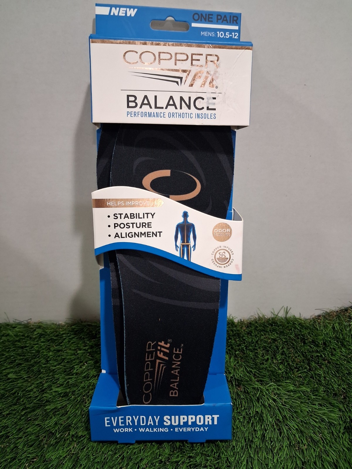 COPPER FIT Balance Orthotic Insoles Size L Men’s 10.5-12 New!!