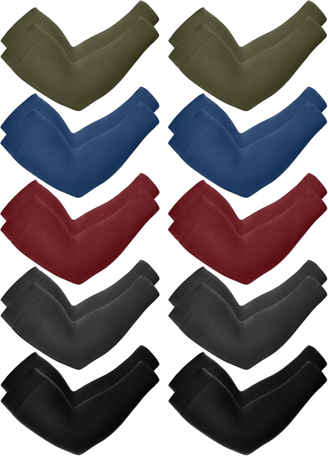 10 Pairs UV Arm Sleeve for Men Women Cooling Tattoo Cover up Compression