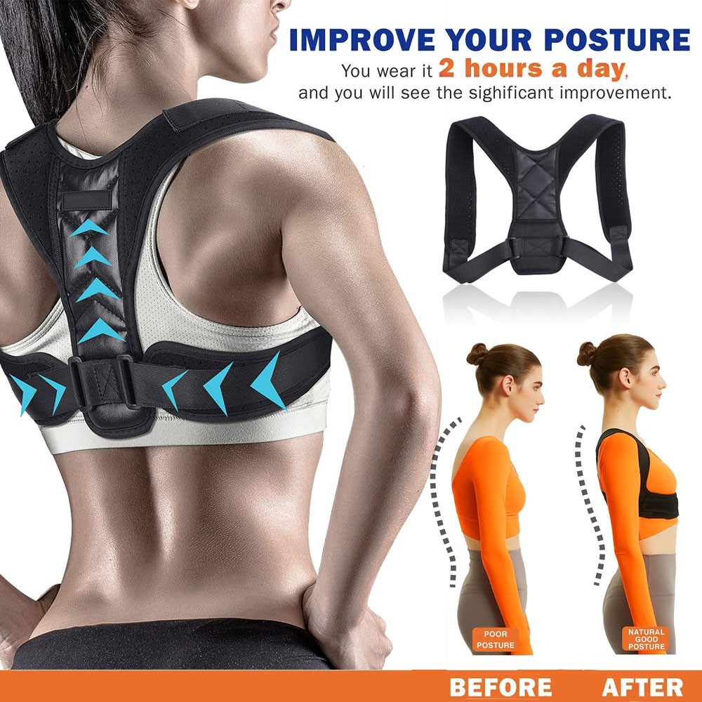 Posture Corrector for Women & Men, Adjustable Back Posture Corrector Breathable