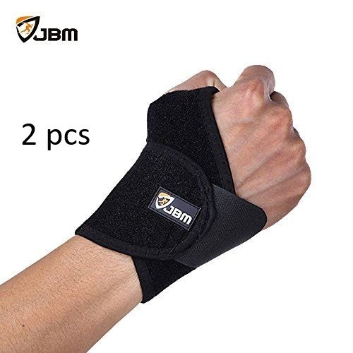 2 pc JBM Wrist Support Brace Wrap Carpal Pain Relief adjustable Elastic Fitness