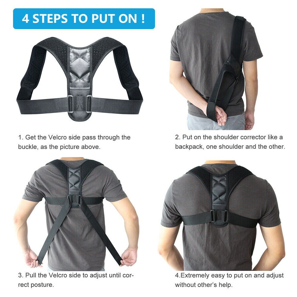 Adjustable Posture Corrector Back Brace Straightener Belt For Men Women