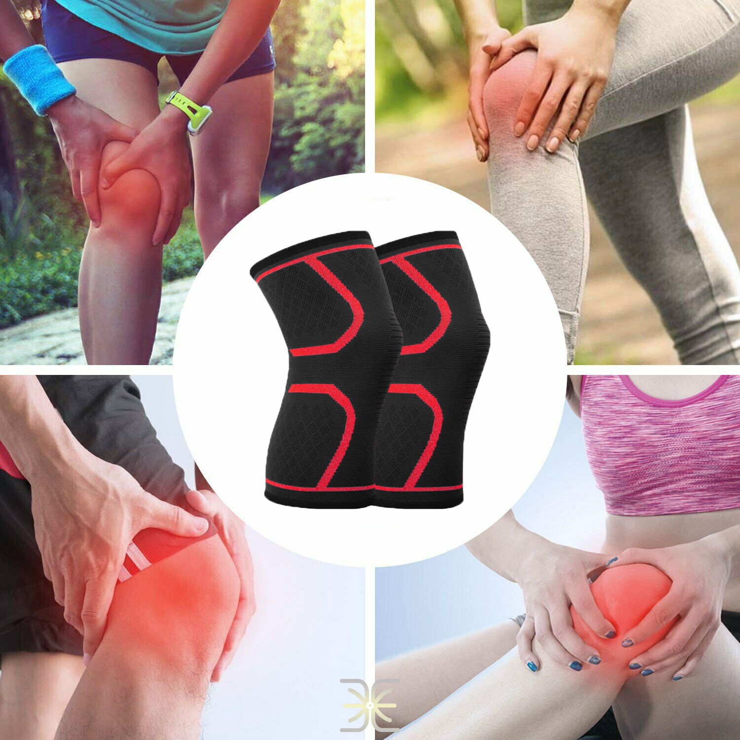 Knee Compression Brace Sleeve Support Sport Joint Injury Pain Relief Arthritis