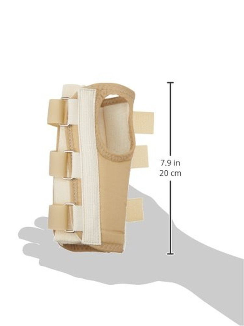 Regular Length Enlarged Thumb Hole D-Ring Wrist Braces, Left, Medium, Fixed Posi