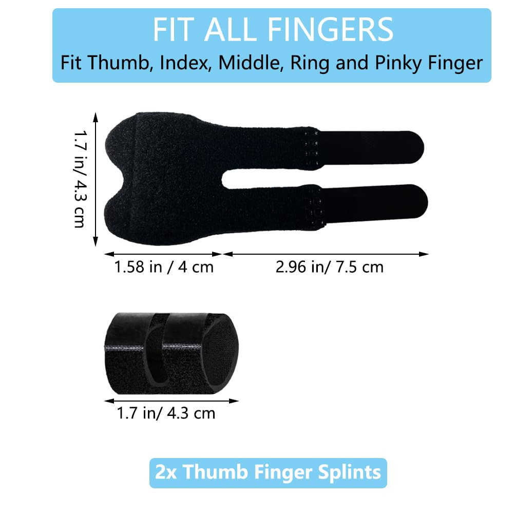 Thumb Finger Splints (2Pcs), Trigger Thumb Splint Finger Brace Pain Relief | Sma