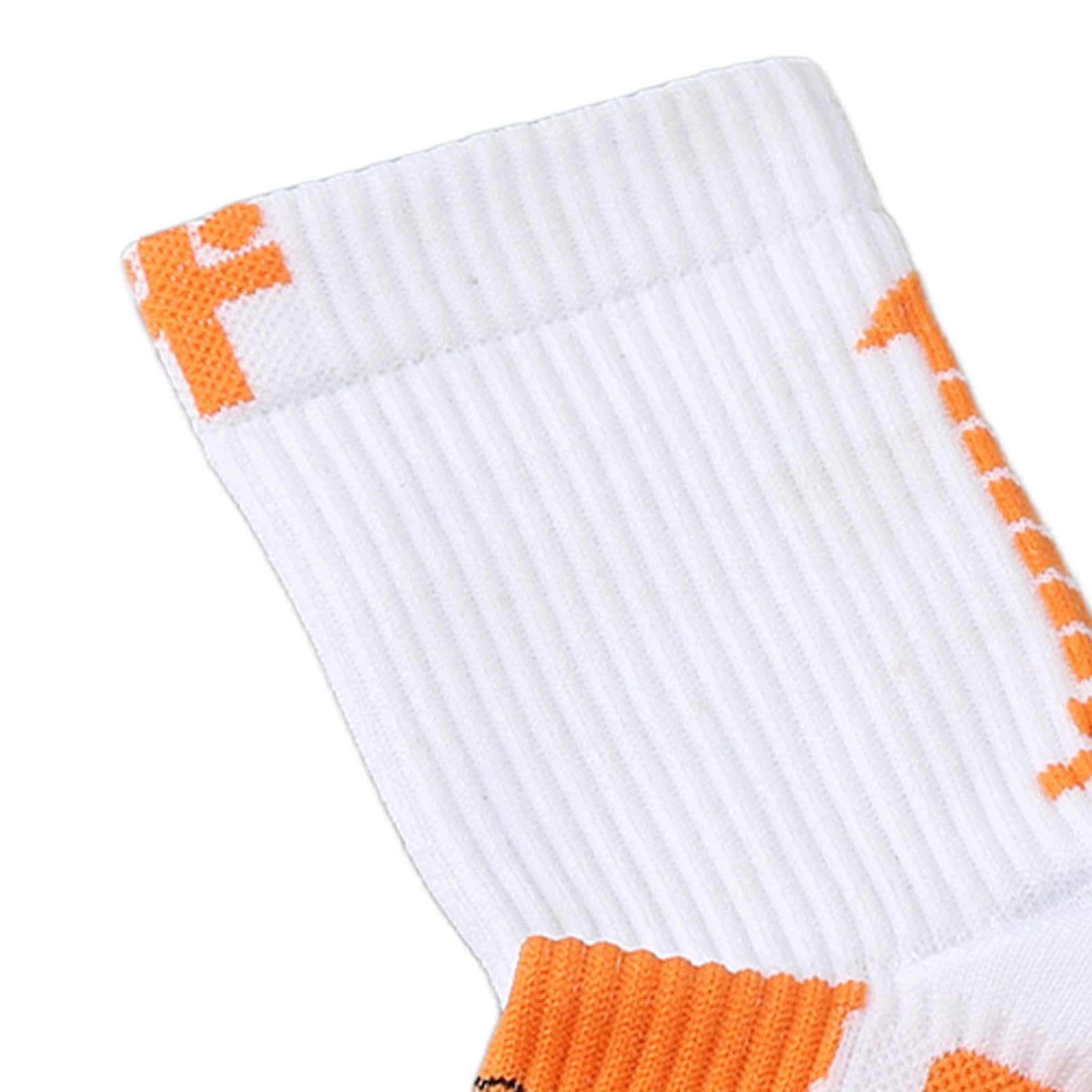 White and Orange Sports Heel Socks Ankle Protection Foot Sleeve Support WT