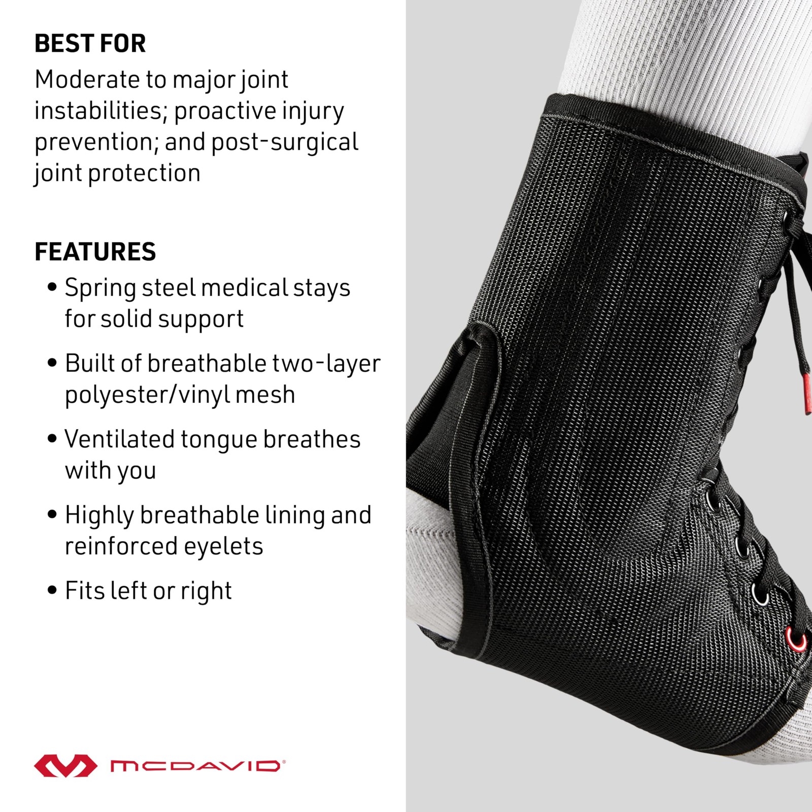 Ankle Brace Lace-Up with Stays Maximum Support Compression Breathable