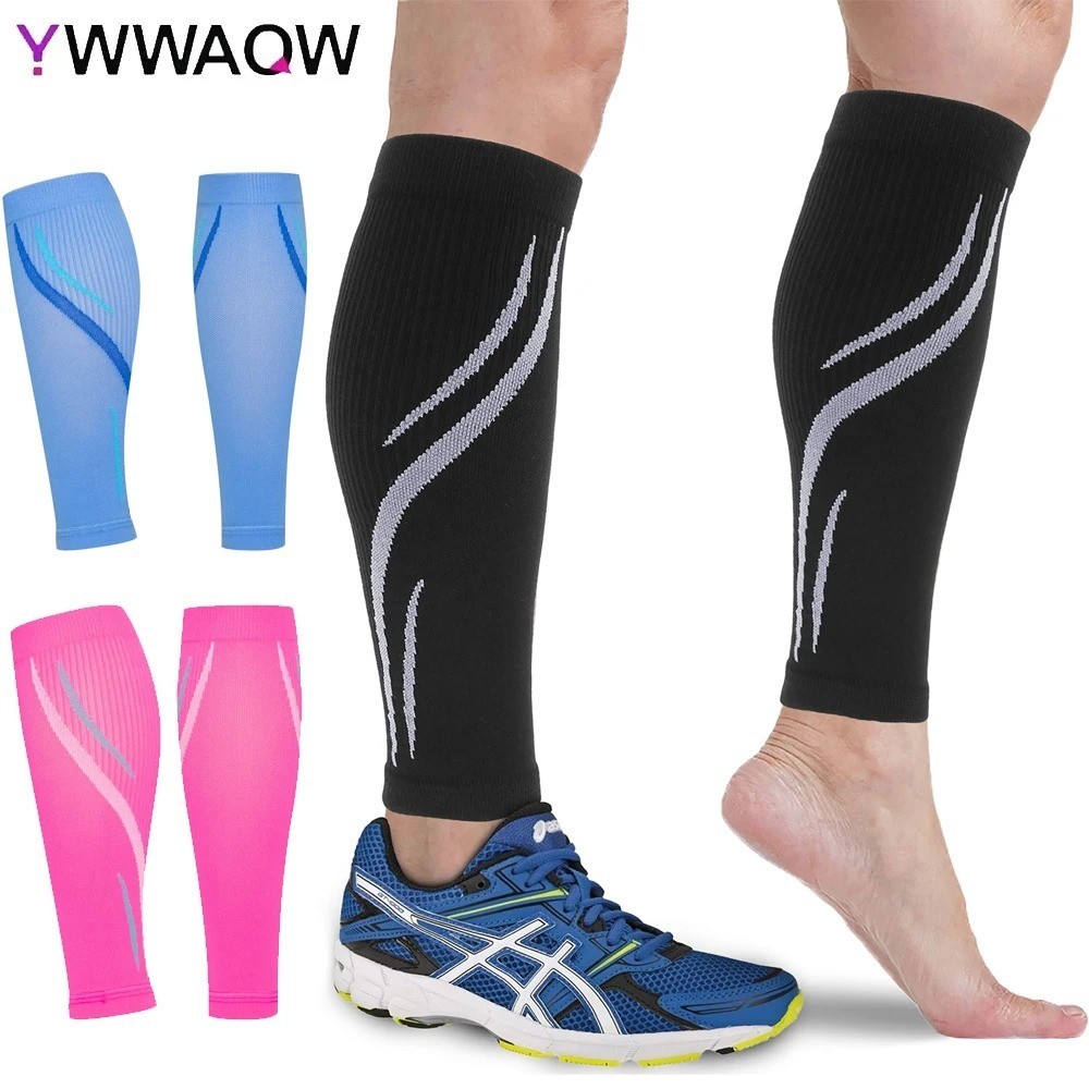 1 Pair Calf Compression Sleeves 20-30 mmHg Footless Socks for Men Women