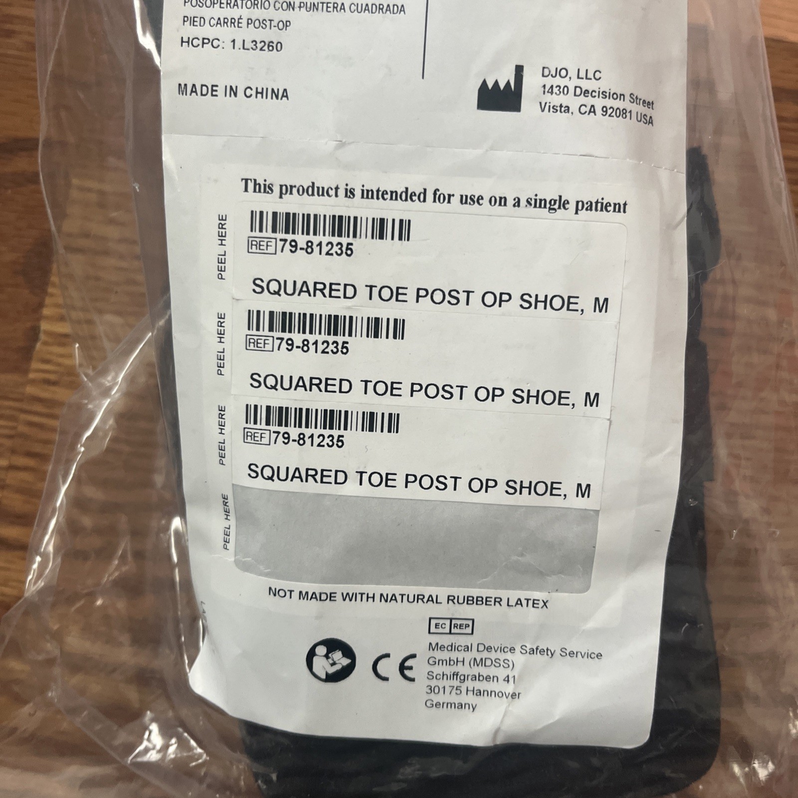 ProCare Squared Toe Post-Op Shoe Size: Medium