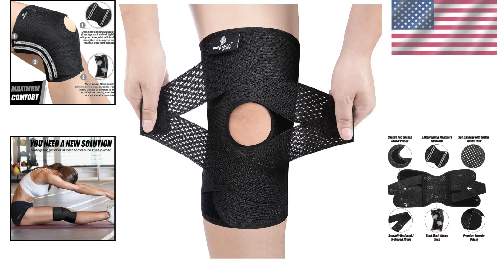 Ultra-Soft Knee Wrap with Stabilizers – Lightweight Comfort for Sports Injuries