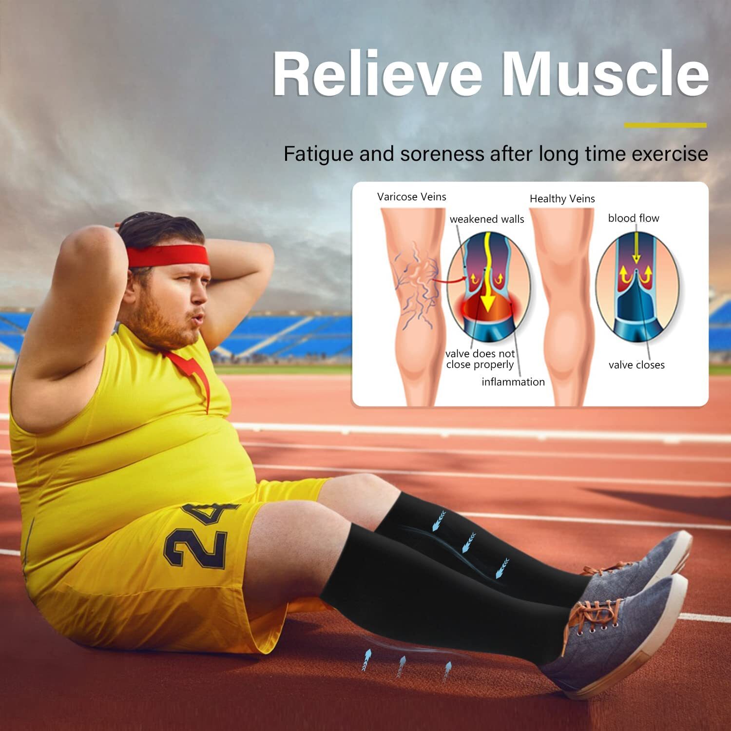 Medical Sport Compression Socks Nurse Socks for Edema Diabetic Varicose Veins