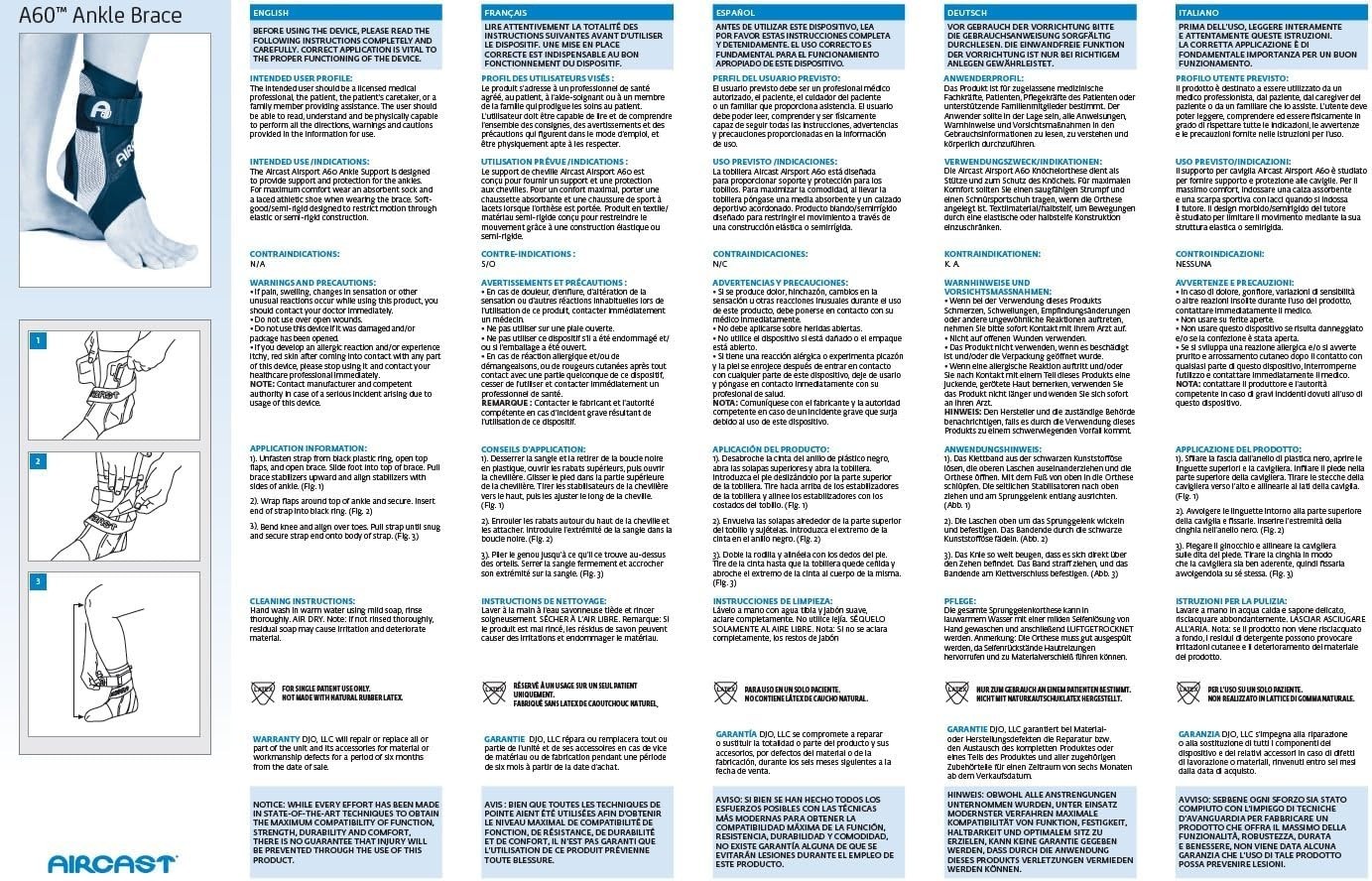 A60 Ankle Support Brace – Left Foot, Large