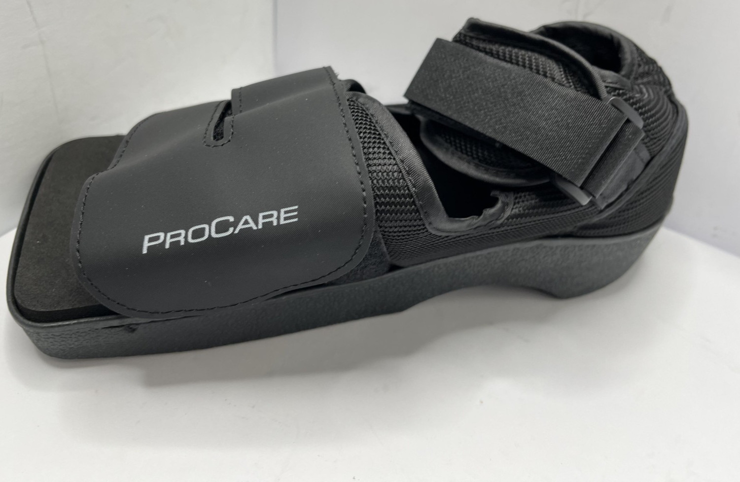 Procare Squared-Toe Post-Op Shoe Small Black Adjustable Medical Recovery New