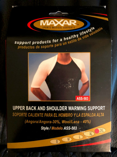 MAXAR ANGORA Upper Back & Shoulder Warming Support Brace Wrap 2XL, OPENNEVR USED