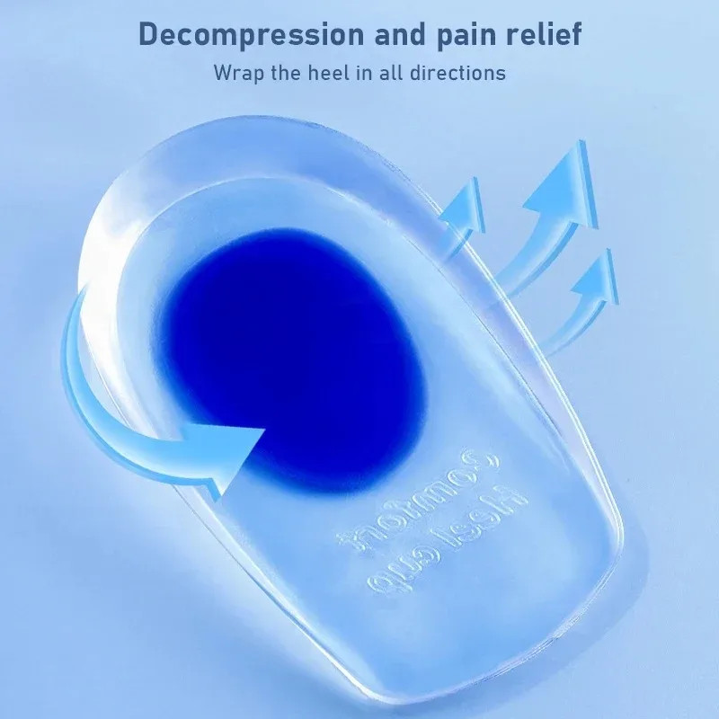 Silicone Gel Insoles Pain Heal Cushion Bone Spurs Pain Relief Heel Cushion Thick