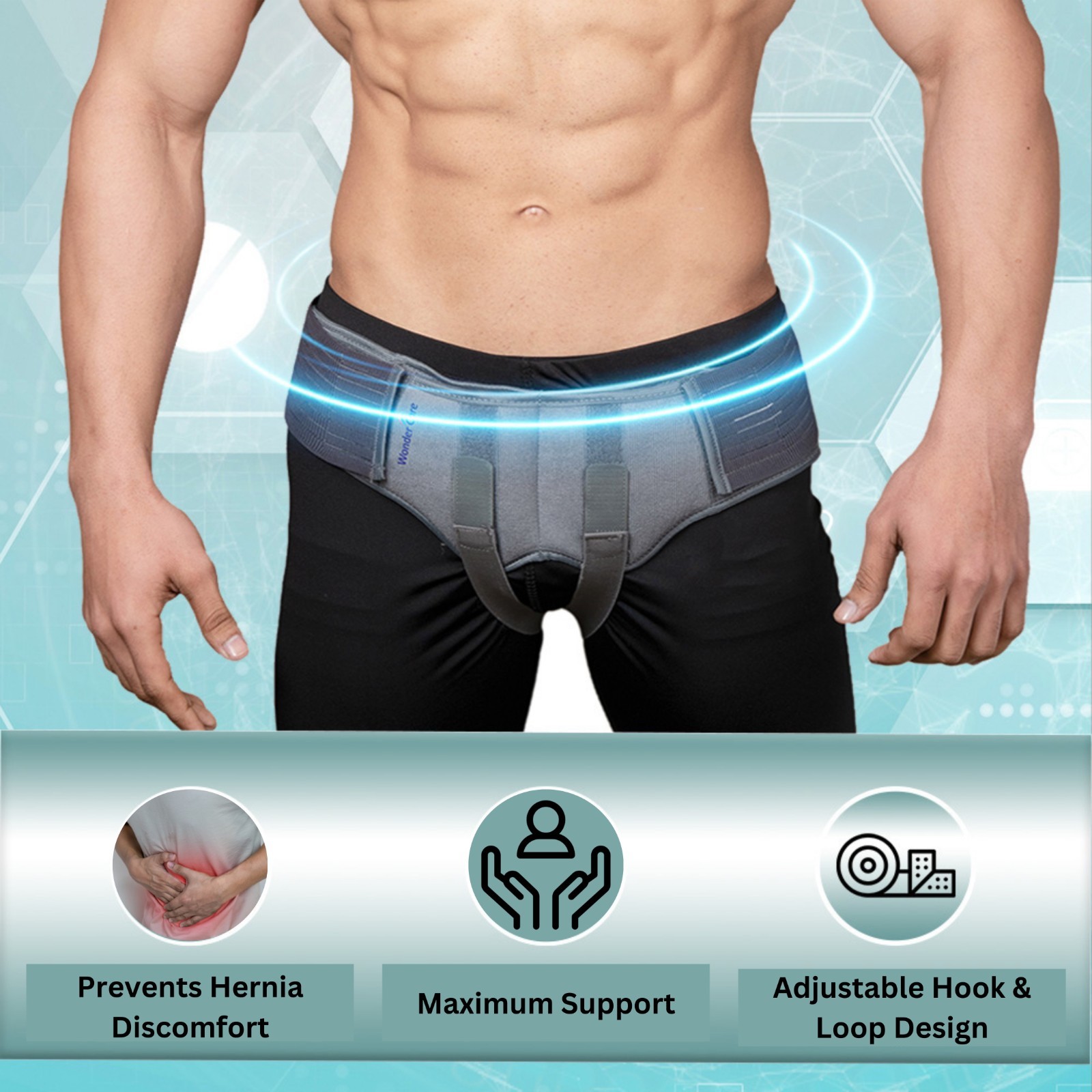 Inguinal Hernia Support post-surgery pain relief Truss Brace Compression pad two