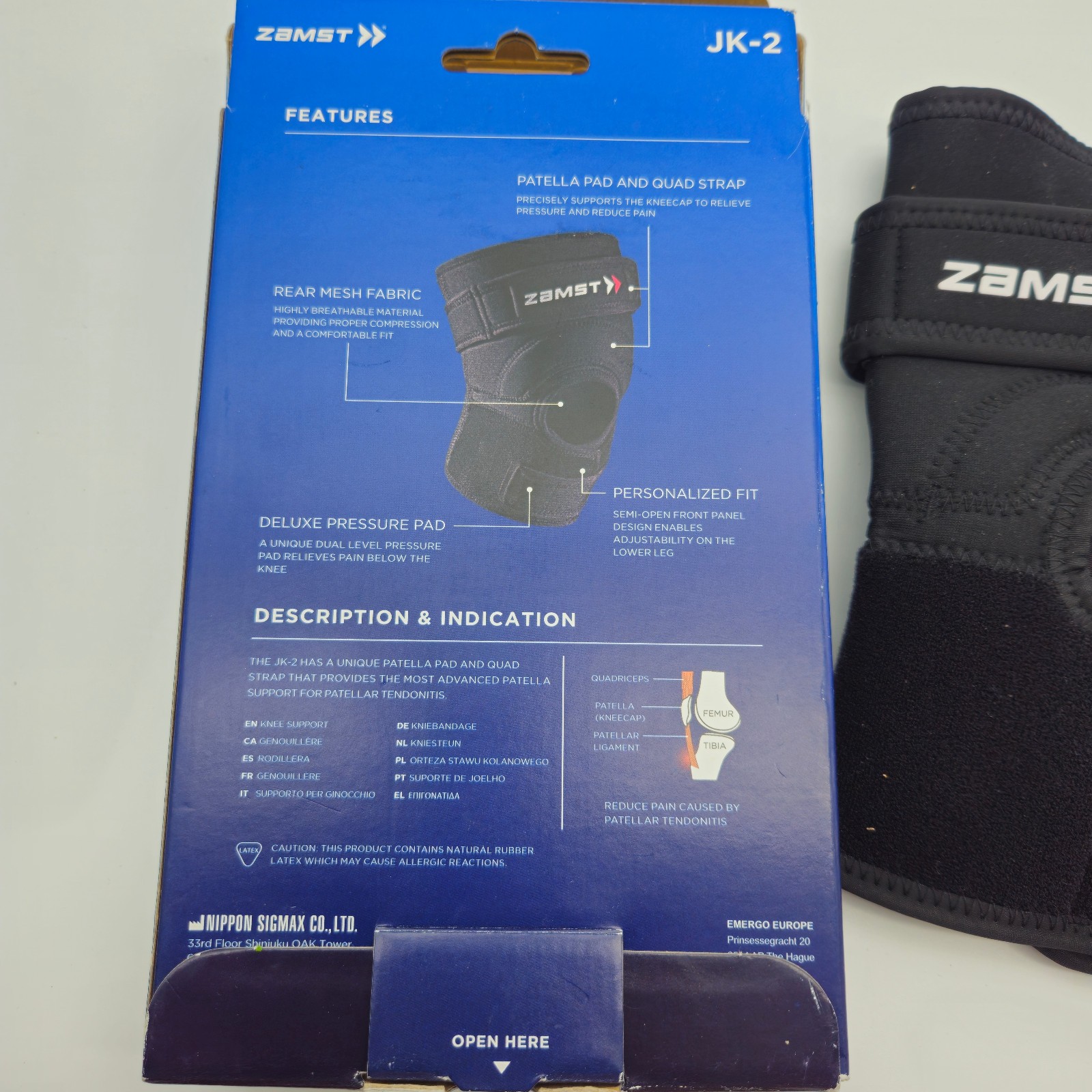 Zamst JK-2 Sports Knee Brace for Jumpers Compression Size Medium