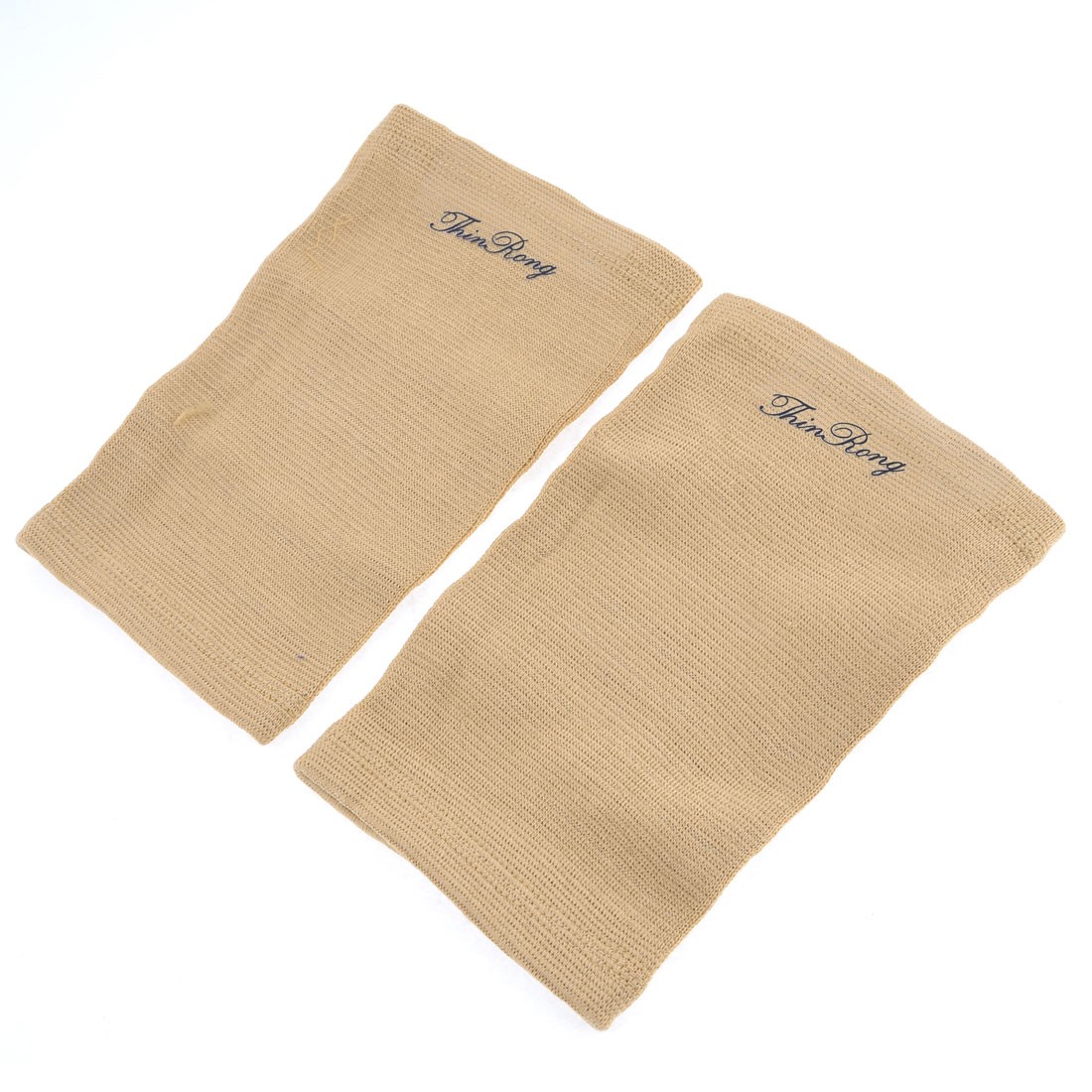 Exercise Training Cotton Elastic Textured Elbow Wrap Support Khaki Pair