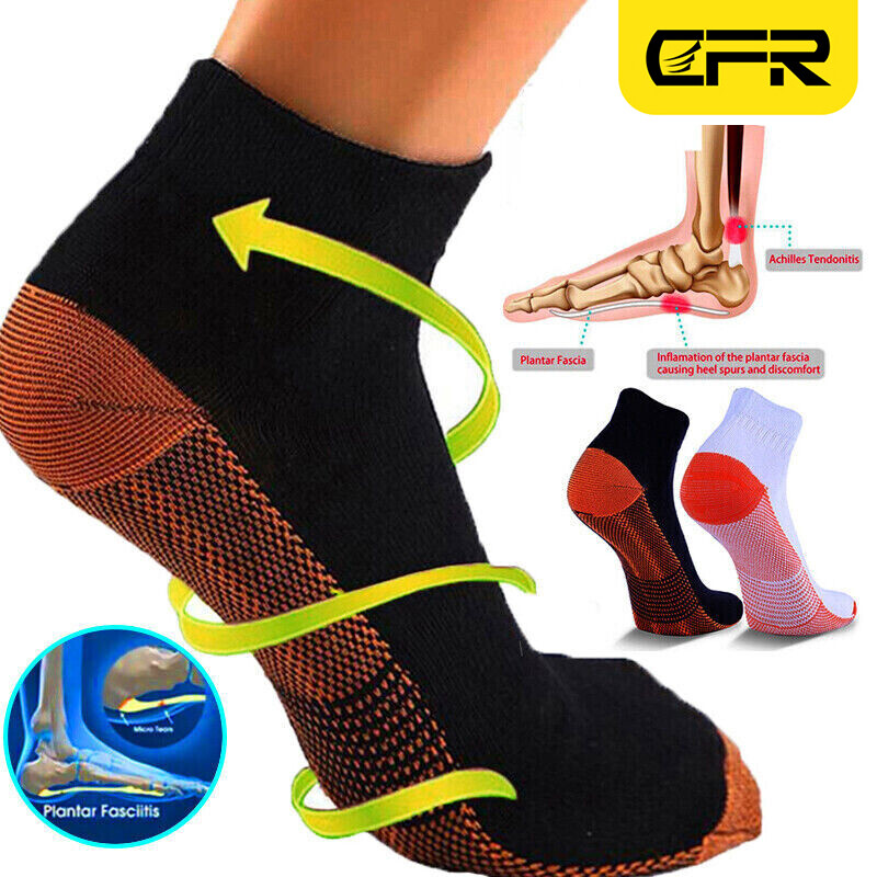 Copper Plantar Fasciitis Compression Socks Ankle Brace Support Foot Pain Relief