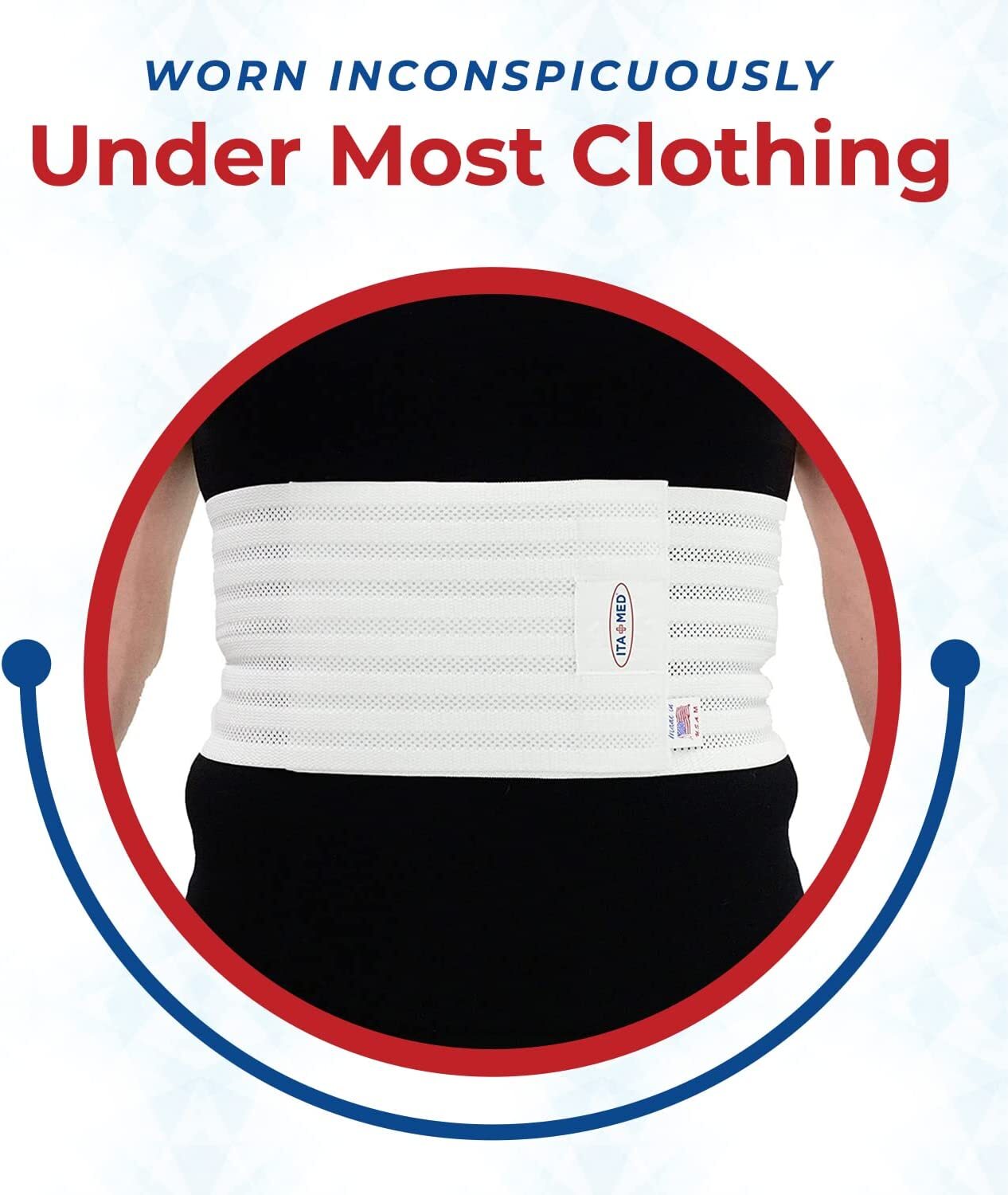ITA-MED Elastic Rib Support For Men – 6″ Wide – Made in USA